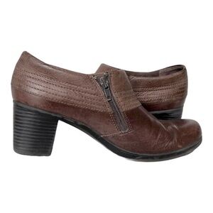 Clarks Women's Shoes Leather Comfort Round Zipper Booties Ankle Boot size‎ 9.5 M